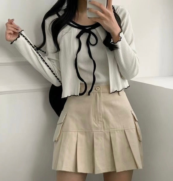 工裝風口袋半百褶裙子🪐