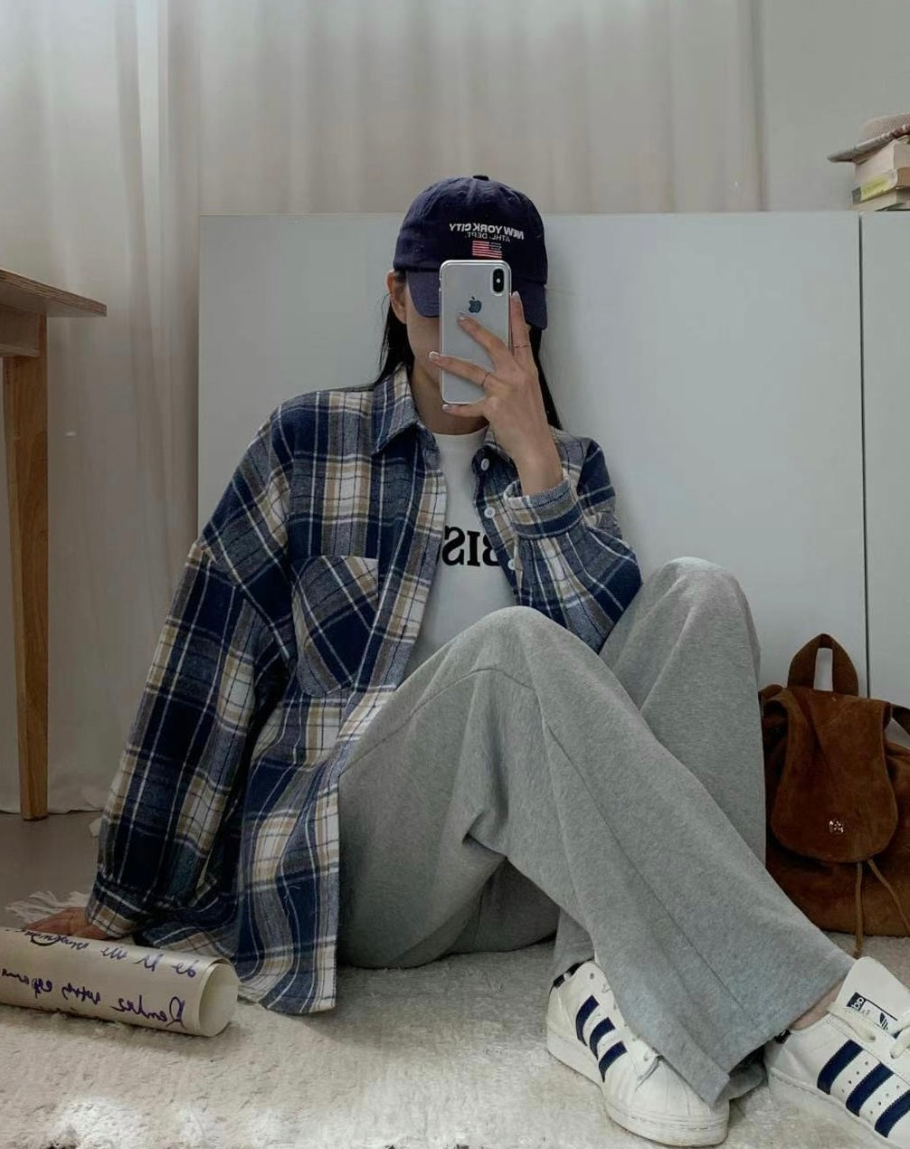 質感毛絨格紋襯衫外套🍭