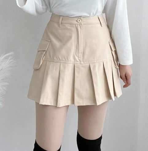 工裝風口袋半百褶裙子🪐
