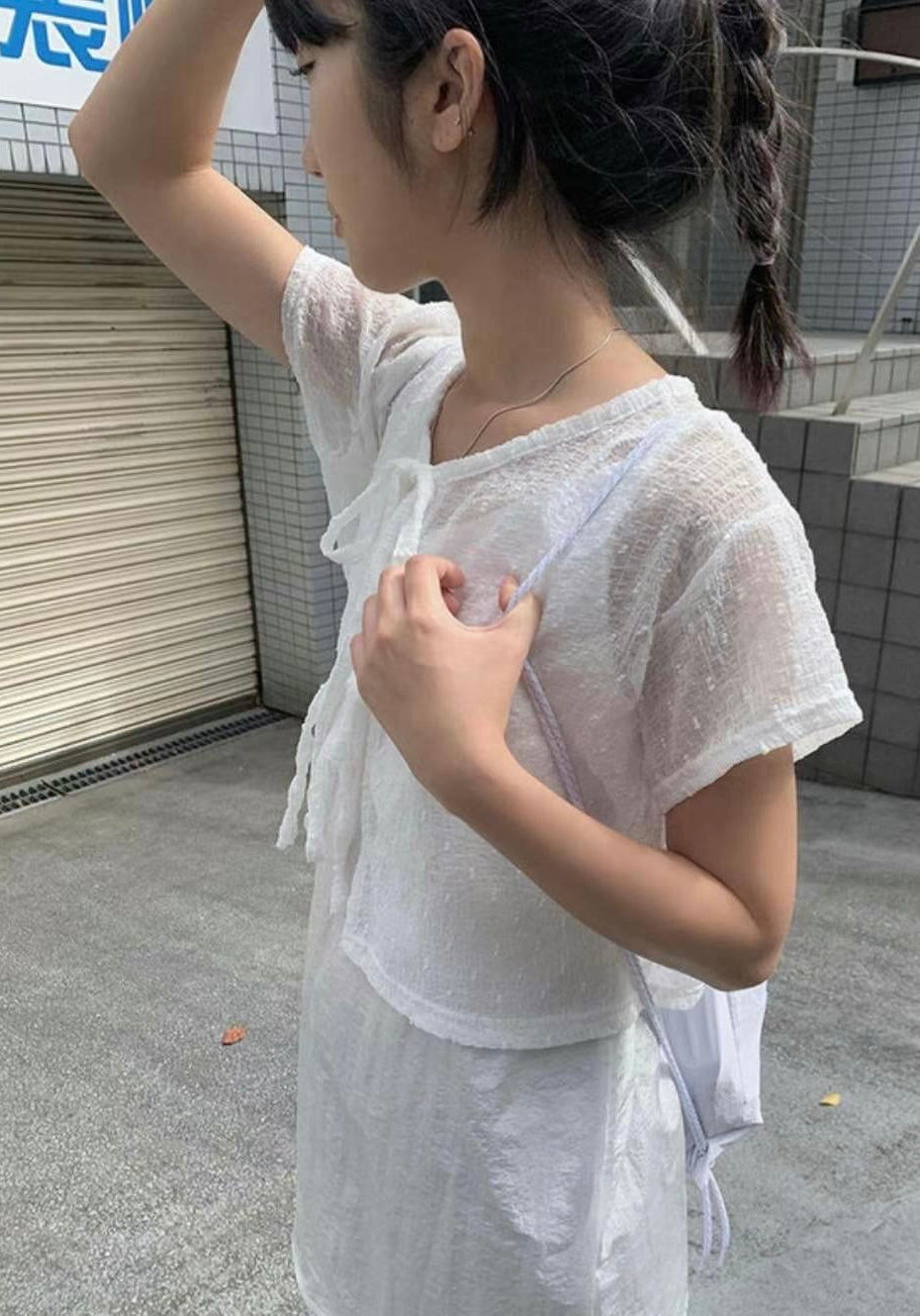 日系感波點雙蝴蝶結透膚開衫🐾