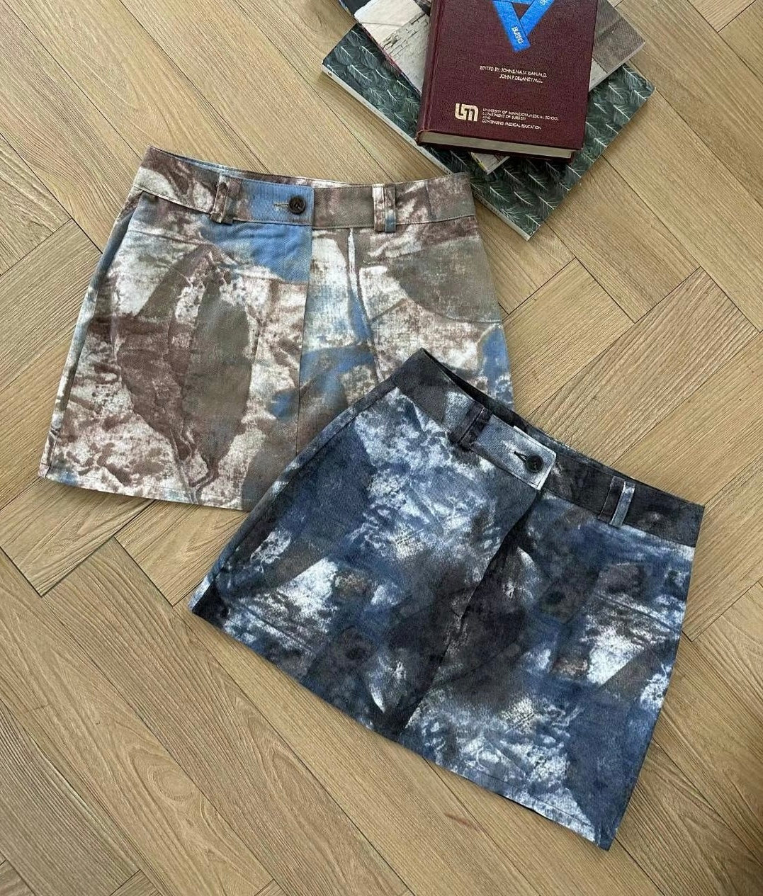 型格水彩扎染短裙子🩶